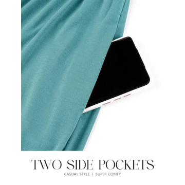 ZESICA Women's Casual Long Sleeve Midi Dress with Pockets