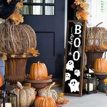 Halloween Boo Porch Sign for Festive Front Door Decor
