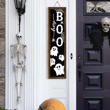 Halloween Boo Porch Sign for Festive Front Door Decor