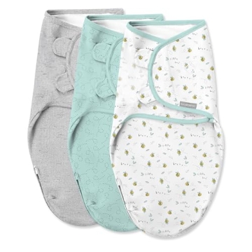 SwaddleMe by Ingenuity Original Swaddle with Easy-Change, 100% Cotton, Improves Sleep & Calms Startl...