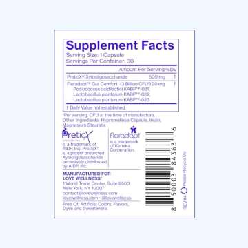 Love Wellness Gut Feelings Probiotic | Gut Health for Women, Digestion Relief & Immune Support Supplement | Womens Probiotic for Gas Relief | 3 Billion CFU | Safe Prebiotic and Postbiotic | 30 Count