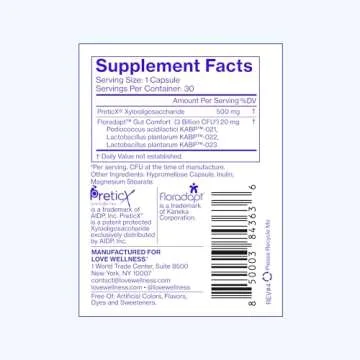 Love Wellness Gut Feelings Probiotic | Gut Health for Women, Digestion Relief & Immune Support Supplement | Womens Probiotic for Gas Relief | 3 Billion CFU | Safe Prebiotic and Postbiotic | 30 Count