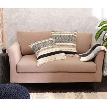 REDEARTH · Handmade Boho Throw Pillow Covers - Bohemian Chic Farmhouse Style - Accent Woven Indoor ...