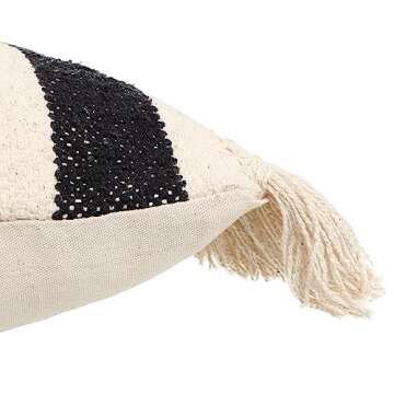 REDEARTH · Handmade Boho Throw Pillow Covers - Bohemian Chic Farmhouse Style - Accent Woven Indoor and Outdoor Pillow Cushion Cases for Couch, Bed, Chair, Sofa, Bench – Set of 2-18"x18" - Natural