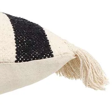 REDEARTH · Handmade Boho Throw Pillow Covers - Bohemian Chic Farmhouse Style - Accent Woven Indoor and Outdoor Pillow Cushion Cases for Couch, Bed, Chair, Sofa, Bench – Set of 2-18"x18" - Natural