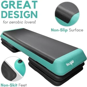 Yes4All Aerobic Step Platform with Adjustable Risers