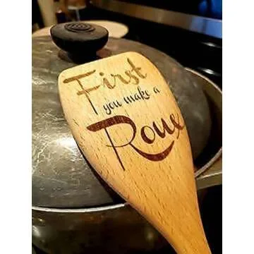 First You Make a Roux Spoon, Cajun Cooking Gumbo Spoon, Engraved Wooden Cooking Spoon, French New Orleans Louisiana Kitchen Decor, Cajun Food Recipe Instructions, Creole Kitchen Utensil, Soup Spoons