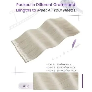 LaaVoo Tape in Hair Extensions 20inch Human Hair Blonde