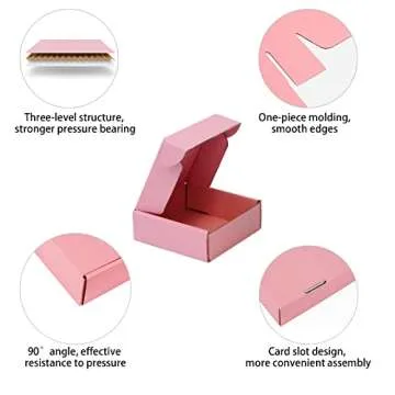 Pink Shipping Boxes for Business - Pack of 12