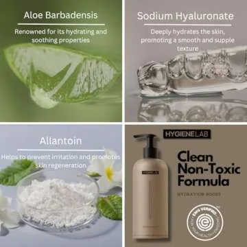 HygieneLab Mens Natural Body Wash - Ultra Hydrating, EWG Verified Clean Formula, Lavender Sands Scent, Sulfate-Free, Paraben-Free, Phthalates-Free, Gentle & Effective for Healthy Skin (10 oz)