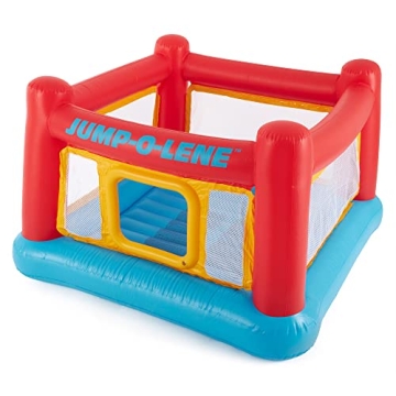 Intex Inflatable Jump-O-Lene Indoor or Outdoor Playhouse Trampoline Bounce Castle House with Crawl-T...