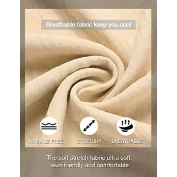 COOFANDY Men Summer Henley Shirts Button Vacation Shirt Collarless Casual Shirt Light Khaki