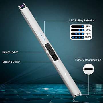 SUPRUS Electric Lighter Rechargeable Windproof Design