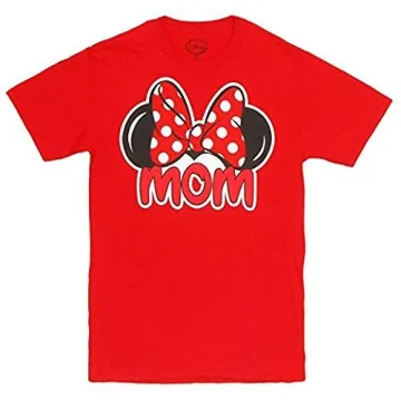 Minnie Mouse Mom Fan Red Cotton T-Shirt Disney Adults