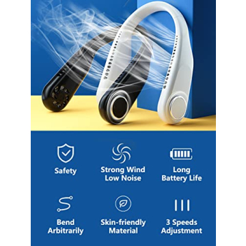 Rechargeable Neck Fan with 10-Hour Battery & Quiet Design