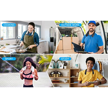 Rechargeable Neck Fan with 10-Hour Battery & Quiet Design