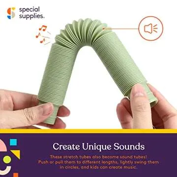 Special Supplies Fun Pull and Stretch Tubes for Kids - Pop, Bend, Build, and Connect Toy, Provide Tactile and Auditory Sensory Play, Colorful, Heavy-Duty Plastic (8-Pack Camo Colors)