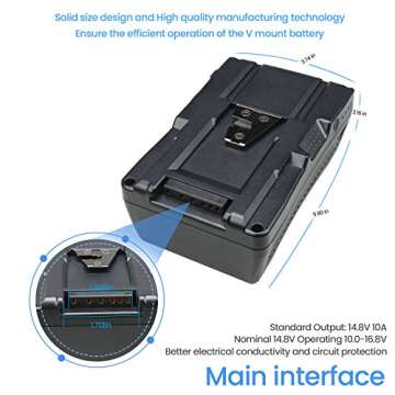 REYTRIC 190Wh(13400mAh) V Mount/V-Lock Battery Compatible Video Camera Camcorder Broadcast LED Light with D-Tap Charger