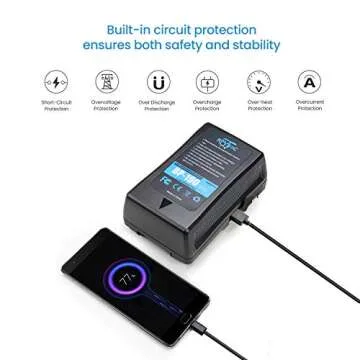 REYTRIC 190Wh(13400mAh) V Mount/V-Lock Battery Compatible Video Camera Camcorder Broadcast LED Light with D-Tap Charger