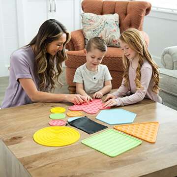 Calming Sensory Shapes - Tactile Sensory Tiles Discs for Learning, Stimulation, Processing Through P...