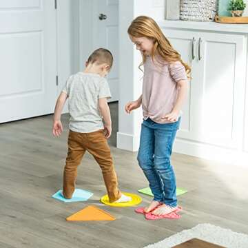 Calming Sensory Shapes - Tactile Sensory Tiles Discs for Learning, Stimulation, Processing Through Play - Sensory Mats Social Emotional Learning Activities Game - Special Needs Toddlers - Set of 10