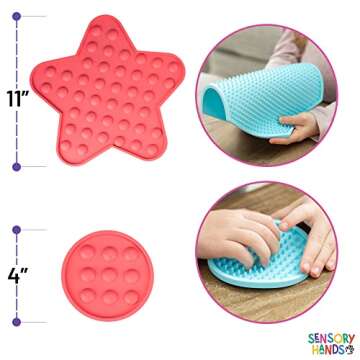 Calming Sensory Shapes - Tactile Sensory Tiles Discs for Learning, Stimulation, Processing Through Play - Sensory Mats Social Emotional Learning Activities Game - Special Needs Toddlers - Set of 10