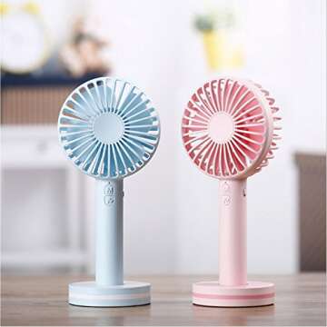 Belita Amy Mini Handheld Fan,Portable Personal Desktop Cooling Fan,Desk Macaron USB Rechargeable Fan with Gust Mode and Magnetic Mirror Base for Office Outdoor Household Traveling (3 Speed,Pink)