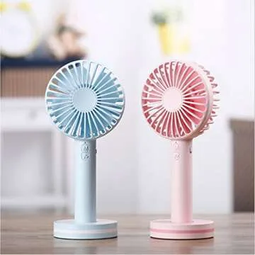Belita Amy Mini Handheld Fan,Portable Personal Desktop Cooling Fan,Desk Macaron USB Rechargeable Fan with Gust Mode and Magnetic Mirror Base for Office Outdoor Household Traveling (3 Speed,Pink)