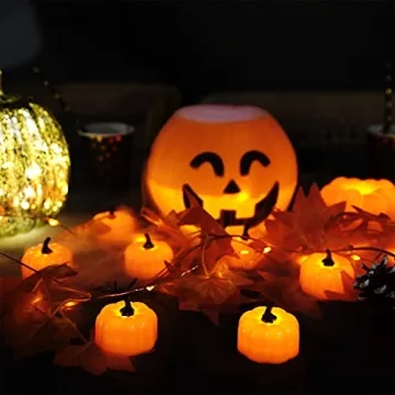 Homemory LED Pumpkin Lights for Halloween - 12 Pack