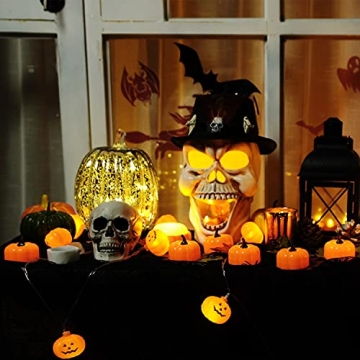 Homemory LED Pumpkin Lights for Halloween - 12 Pack