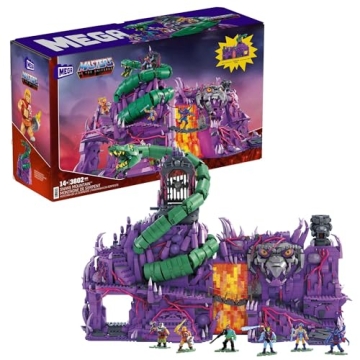 Mega Masters of The Universe Building Toys Set, Snake Mountain with 3802 Pieces, 24 Inches Wide, 6 M...