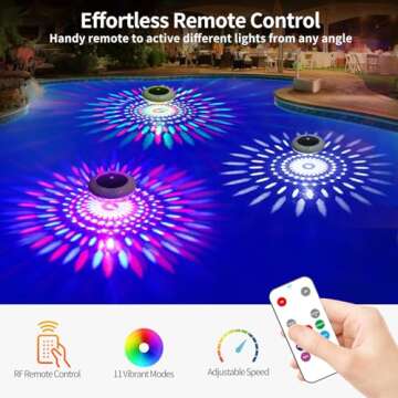 LENONE RGB Floating Pool Lights - Solar & Remote Controlled