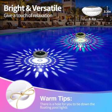LENONE RGB Floating Pool Lights - Solar & Remote Controlled