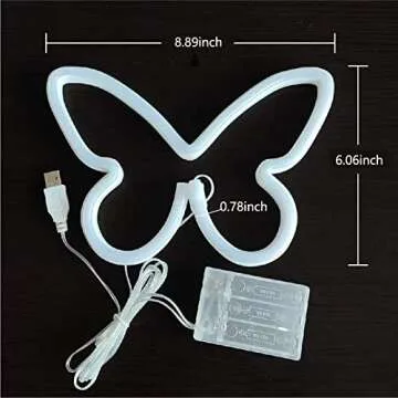 HFHungkeong Butterfly Neon Signs for Wall Office Dorm Wedding Birthday Party Room Decor,Neon Butterfly Led Signs Butterfly Decorations for Teen Girls,USB or 3-AA Battery Powered,2Pack(Warm White)