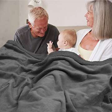 Pavilia Waterproof Couch Blanket - Soft & Cozy Sherpa Throw