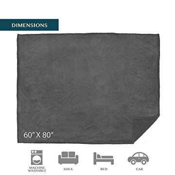 Pavilia Waterproof Couch Blanket - Soft & Cozy Sherpa Throw