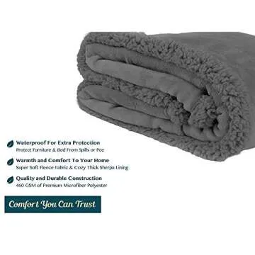 Pavilia Waterproof Couch Blanket - Soft & Cozy Sherpa Throw