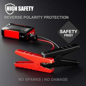 Powerful Jump Starter with Air Compressor & Emergency Light