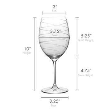 Mikasa Cheers Bordeaux Wine Glass, Set of 4, 24 Ounce, Clear