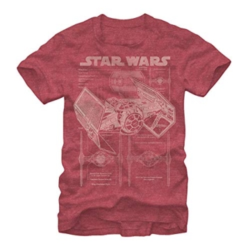 STAR WARS Men's TIE Fighterprint T-Shirt - Red Heather - X Large