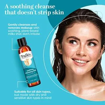 TruSkin Soothing Cleansing Milk for Face – Gentle Facial Cleanser for Sensitive Skin with Plant-Ba...