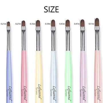 Lofuanna Nail Art Brushes Set Gel Nail Brush 7Pcs Poly Extension gel Brushes French Manicure Tools N...
