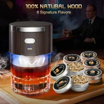 Electric Whiskey Smoker Kit with 6 Flavor Wood Chips