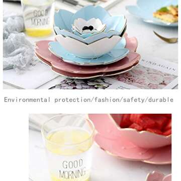 XIGUI Japanese Style Soy Sauce Dishes set of 6, Cherry Blossom Porcelain Sauce Dish Seasoning Dish Sushi Soy Dipping Bowl Dessert Bowl Appetizer Plates Serving Dish for Kitchen Home (Cream color)