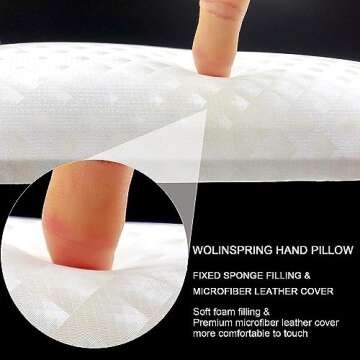 Nail Arm Rest, Hand Rest for Nail Microfiber Soft Leather Manicure Nail Rest with Non-Slip, WOLINSPR...