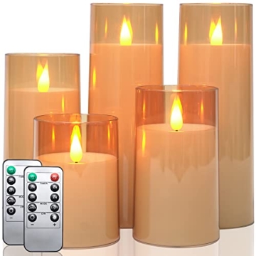 Fo32won LED Flameless Pillar Candles with Remote