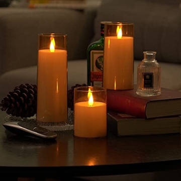 Fo32won LED Flameless Pillar Candles with Remote