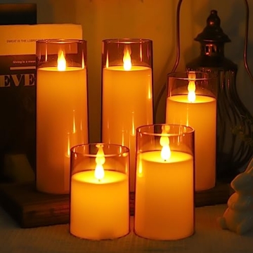 Fo32won LED Flameless Pillar Candles with Remote