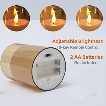 Fo32won LED Flameless Pillar Candles with Remote