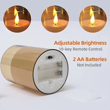 Fo32won LED Flameless Pillar Candles with Remote